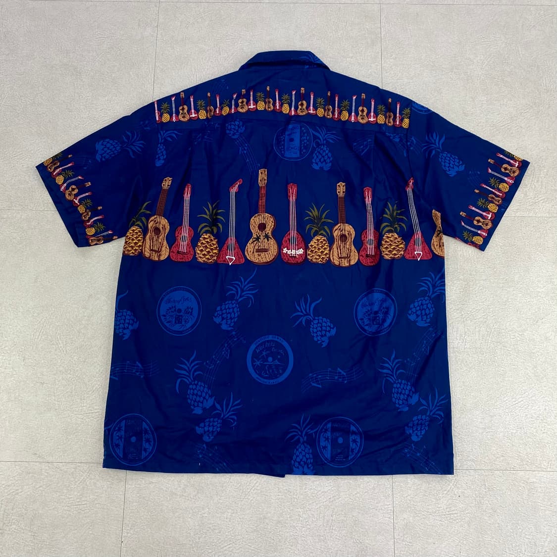 빈티지 하와이 메이드 패턴 하프 셔츠(105) 상품이미지3