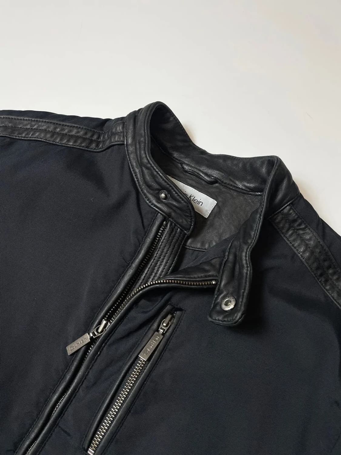 캘빈클라인 차이나넥 바이커 나일론 레더 자켓 PN9392 상품이미지3