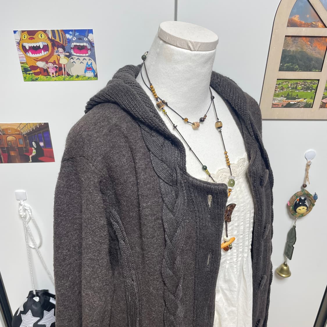 브라운 롱 가디건 #모리걸 #브라운 #가디건 #롱가디건 상품이미지4