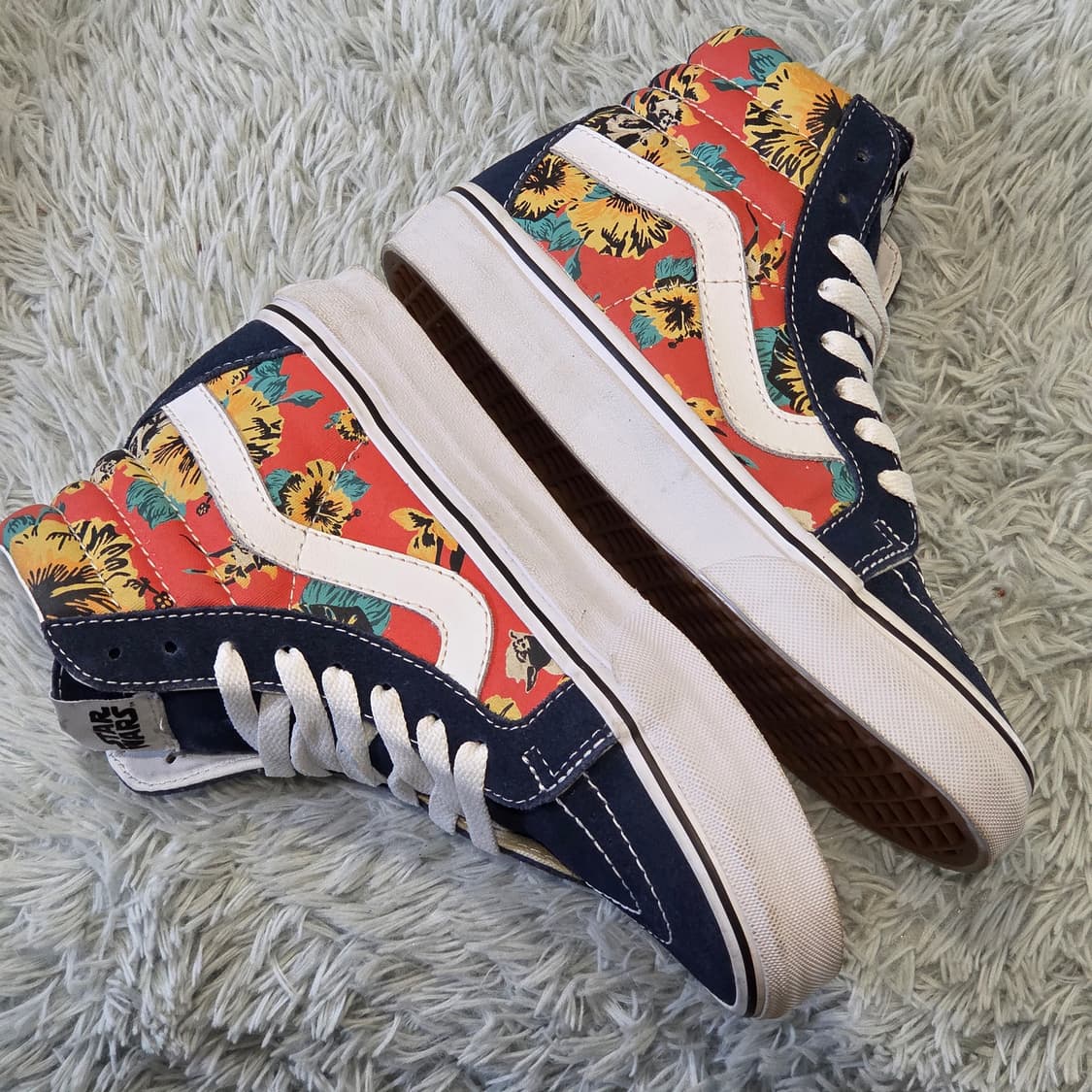 4q-4:반스 스타워즈 스케이트-하이 플로럴 패턴 (약 22.5cm) 상품이미지7