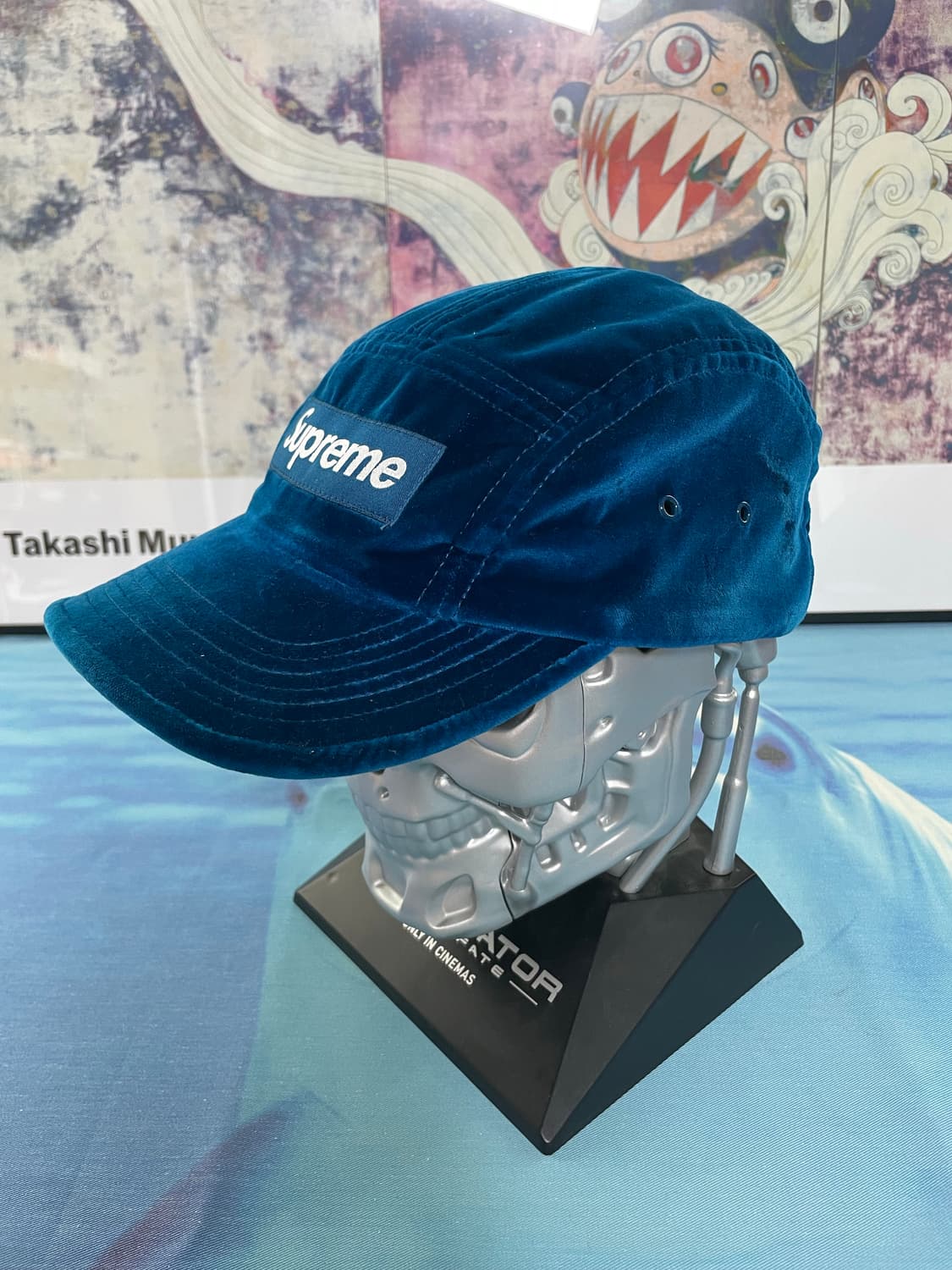 [OS] 슈프림 벨벳 캠프캡 블루 상품이미지2