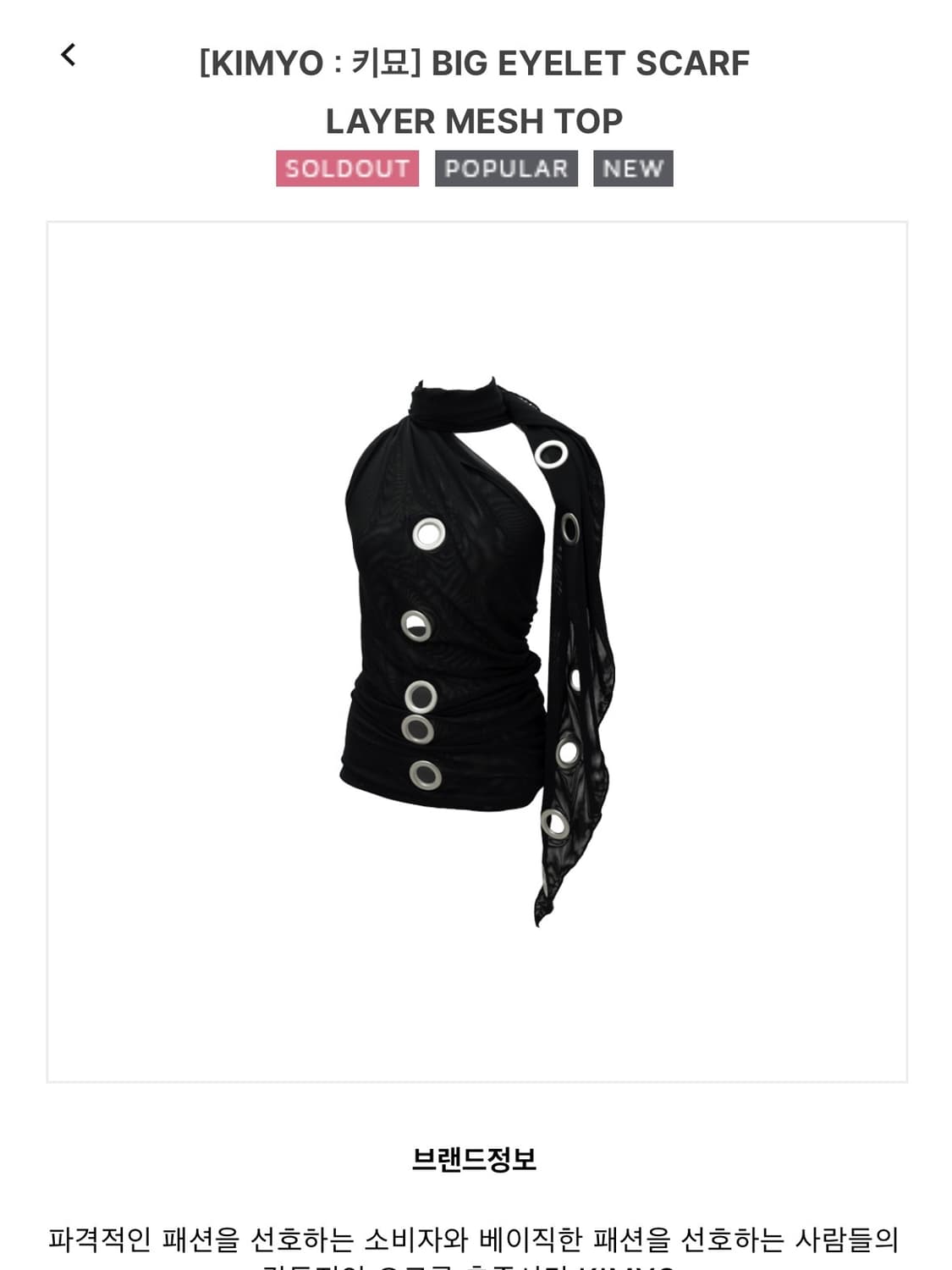 Kimyo big eyelet scarf layer mesh top 상품이미지1