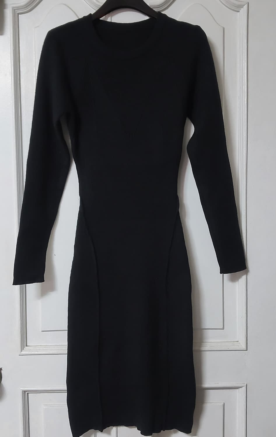 새옷 블랙 라운드넥 니트 7부 원피스 봄 가을 겨울 상품이미지4