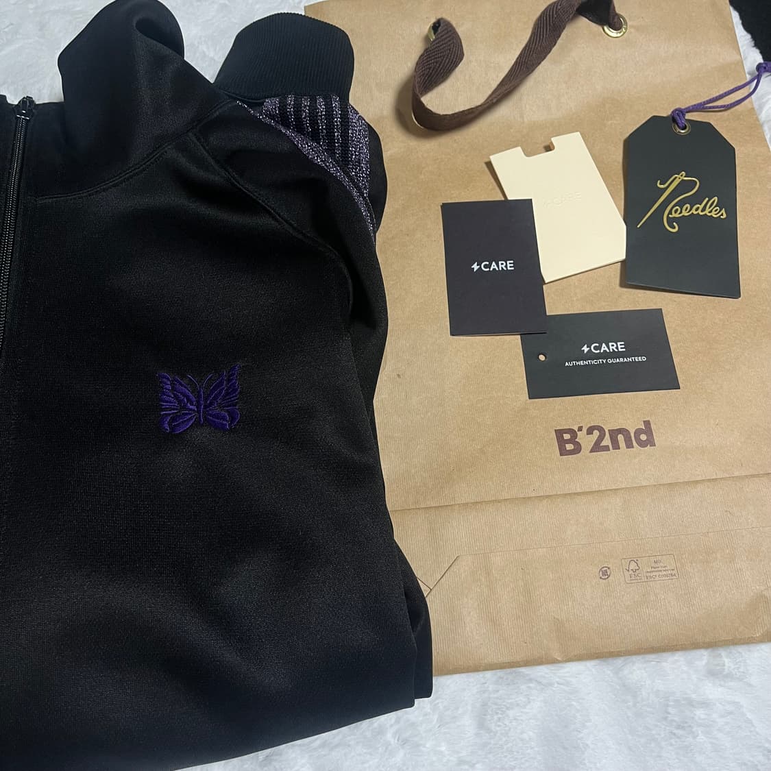 Needles 니들스xB'2nd 한정 별주 라메 트랙 자켓 져지 검정보라 상품이미지4