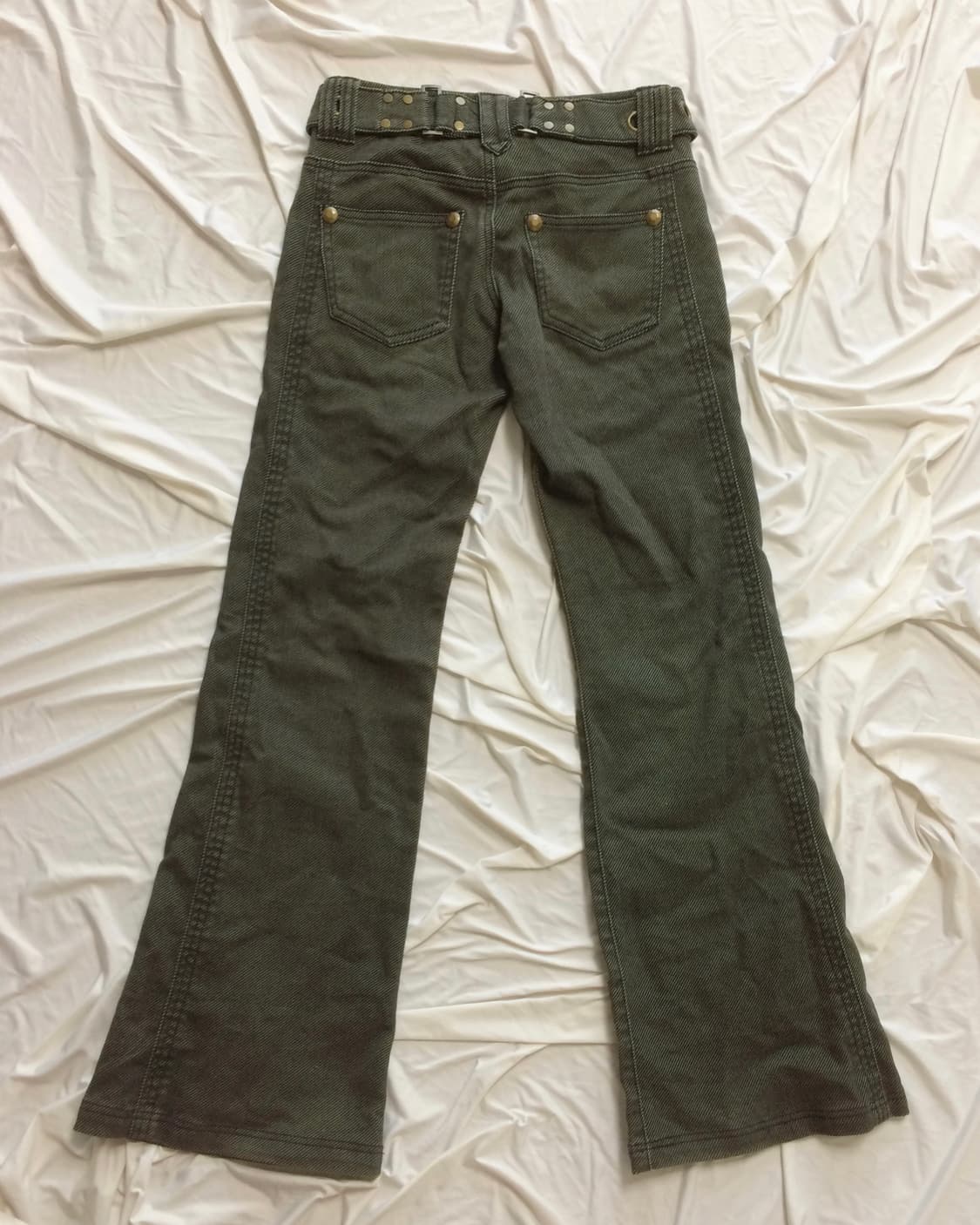 Vintage y2k 로우라이즈 벨트 부츠컷 팬츠 상품이미지2
