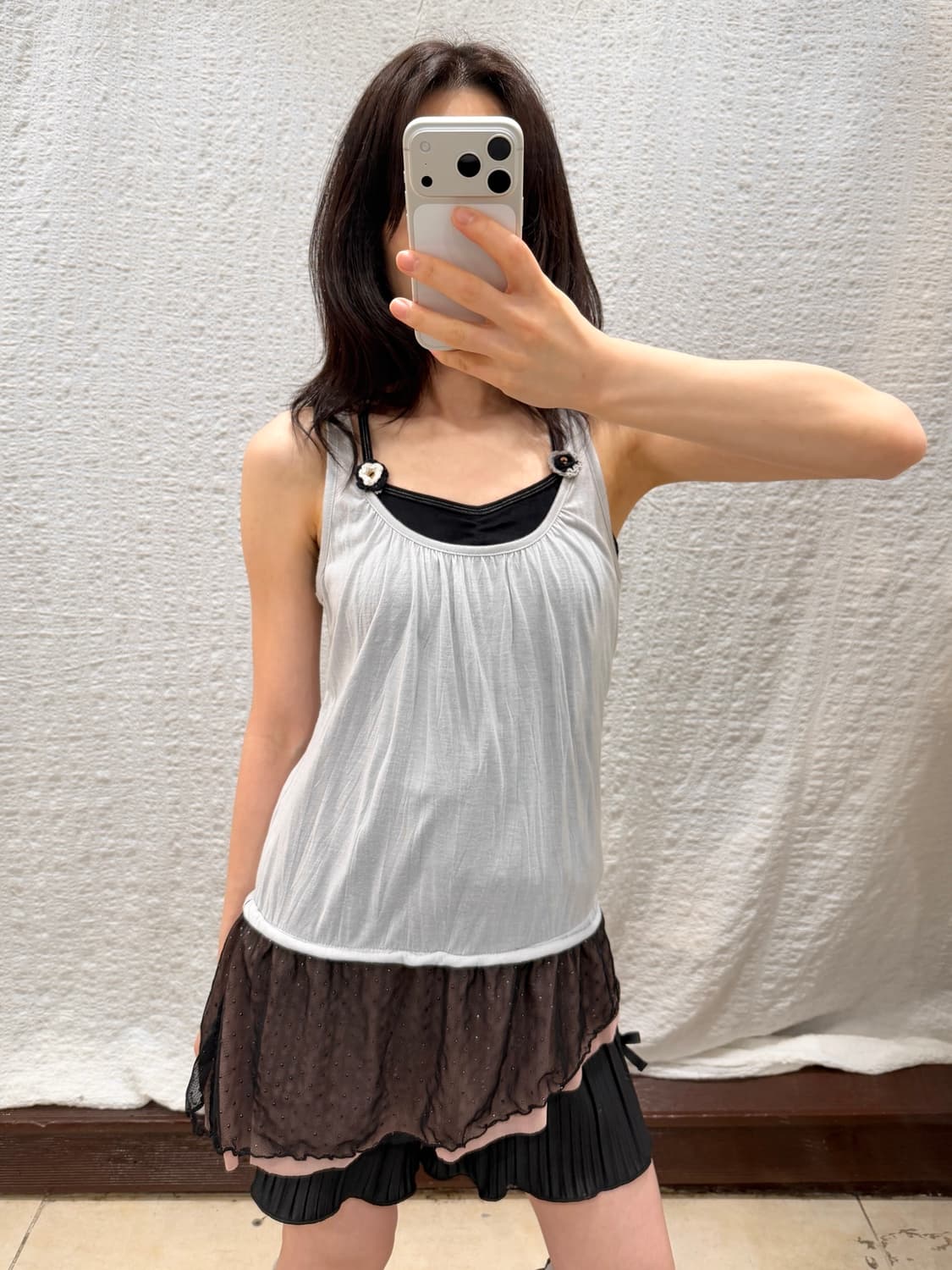 sheer frill sleeveless 상품이미지1