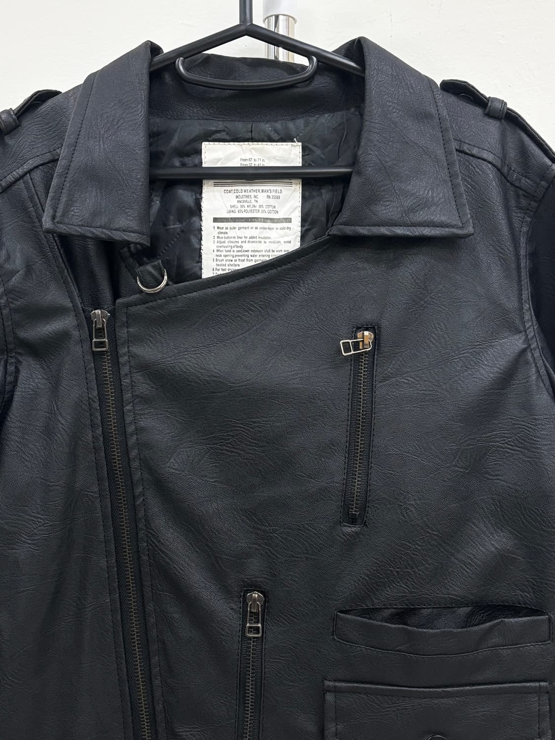 빈티지 블랙 레더 필드 자켓 락시크 상품이미지7