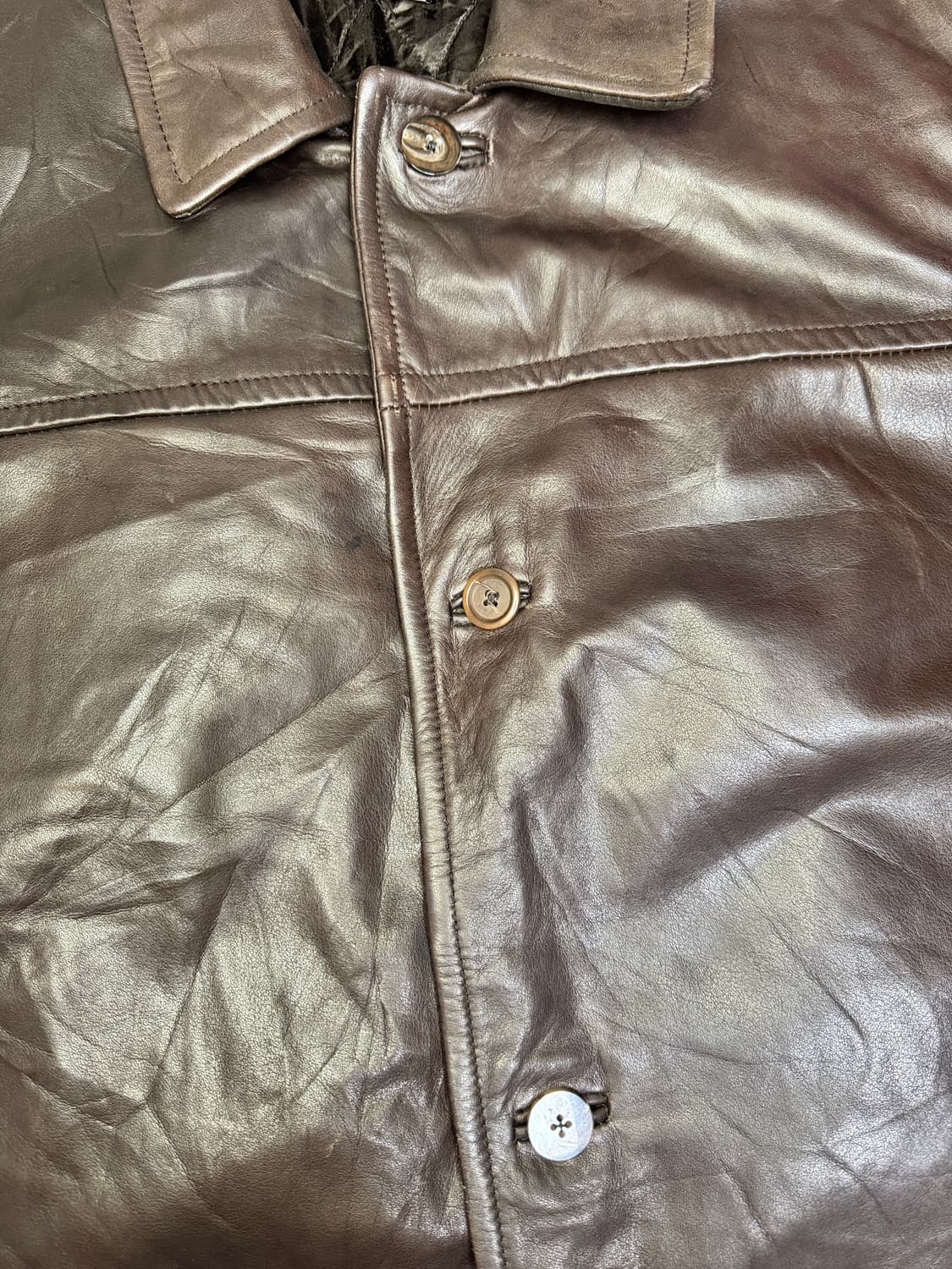 빈티지 90s 올드갭 GAP 레더(소가죽) 갭 카코트 브라운 XL 상품이미지6