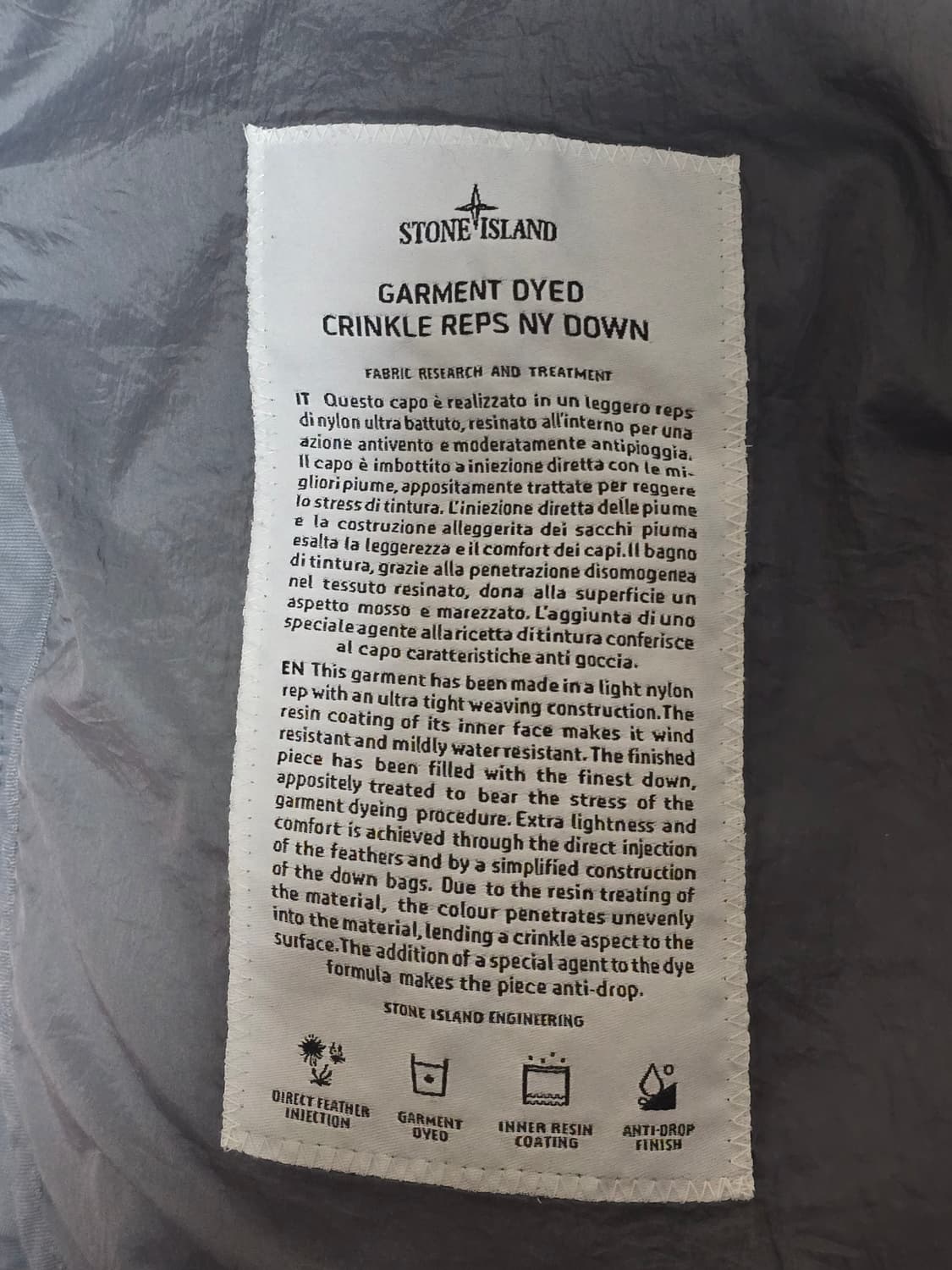 스톤아일랜드 크링클랩스 논후드 패딩 상품이미지3