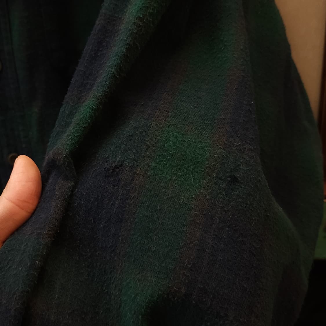 90s 엘엘빈 체크셔츠 플란넬 셔츠 헤비코튼 빅셔츠 블랙와치 빅 xxl 상품이미지9