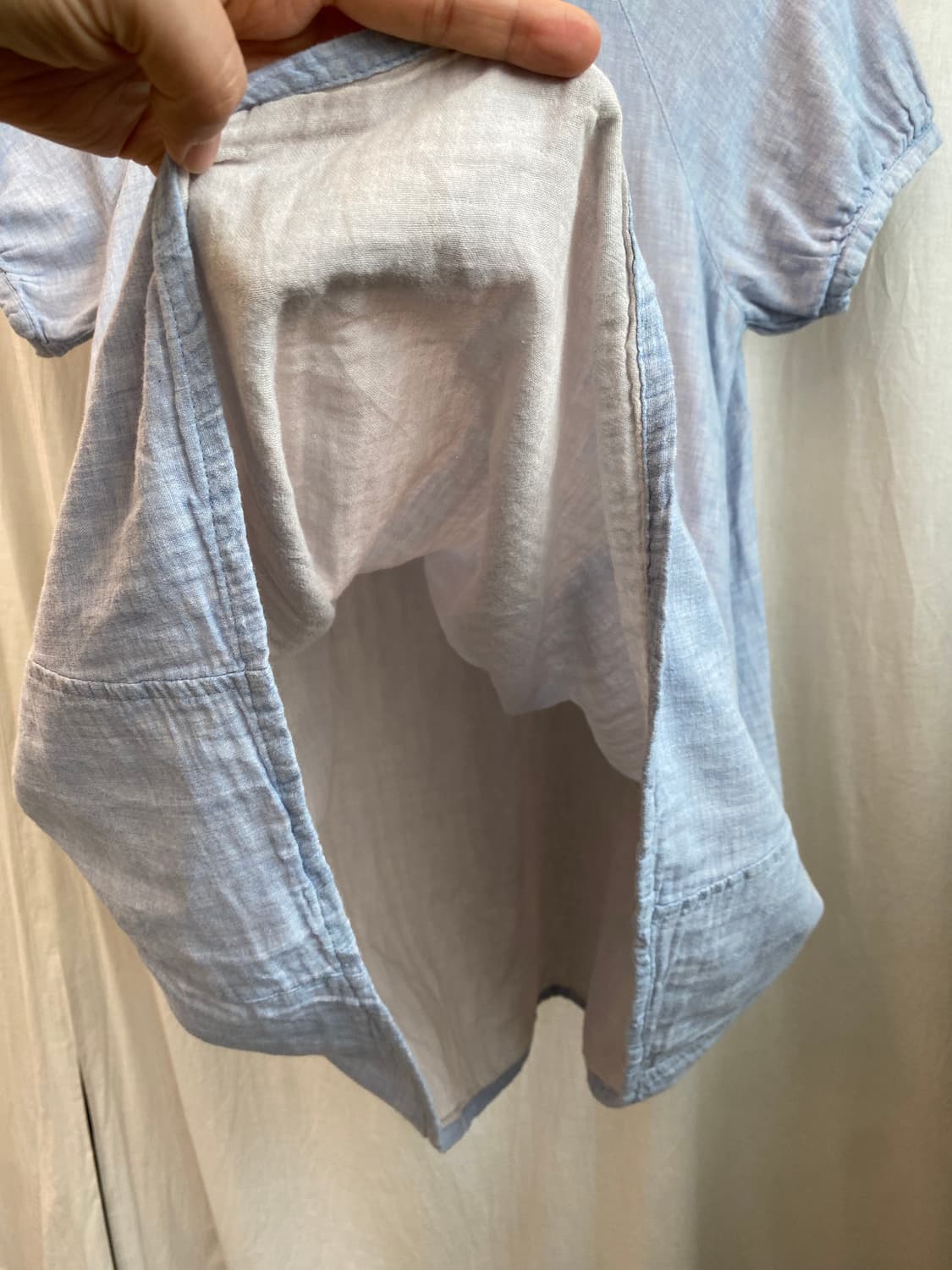 스카이블루 반팔블라우스(L) 상품이미지5