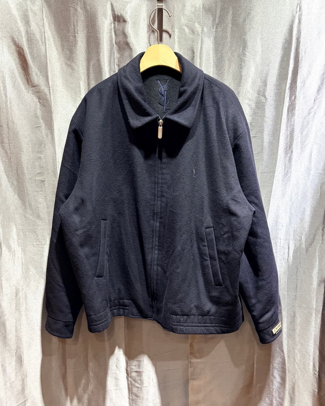 XL YSL 입생로랑 Cashmere 심볼로고 딥네이비 블루종 상품이미지2