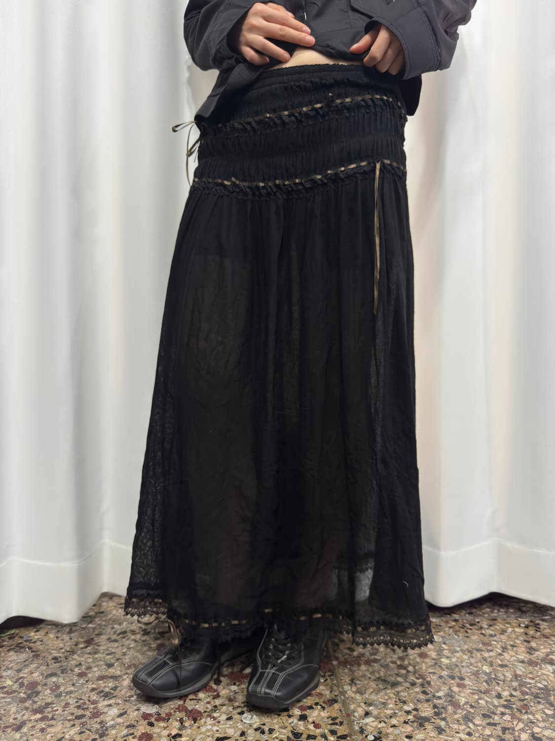 design seethrough skirt 상품이미지1