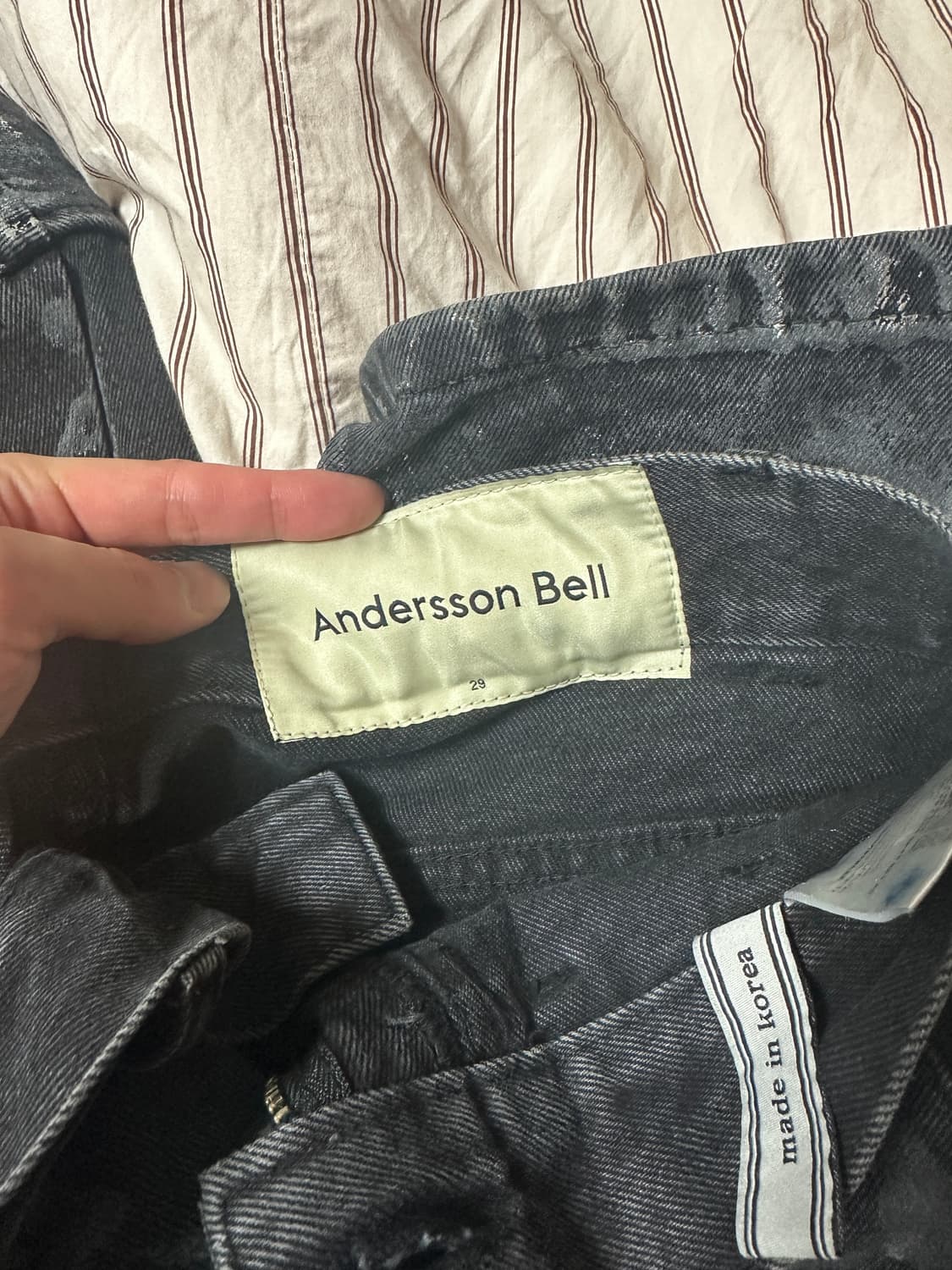 앤더슨벨 왁스 코티드 데님 셋업 상품이미지4