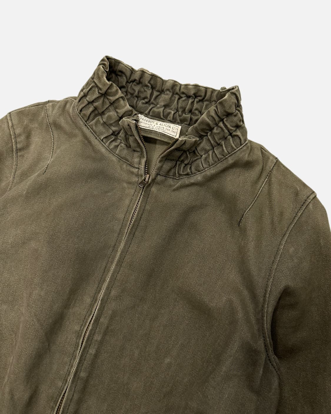 washed khaki gathered jacket 상품이미지3