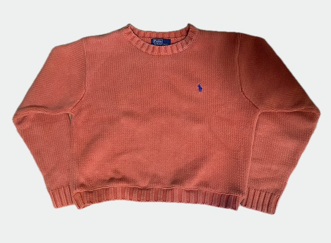 폴로 랄프로렌 코랄 코튼 니트 스웨터 오렌지 L 상품이미지1
