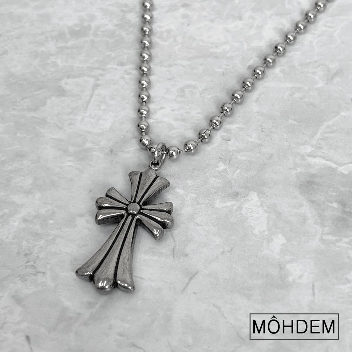 [Unisex] 크로스 크롬 체인 목걸이 상품이미지2