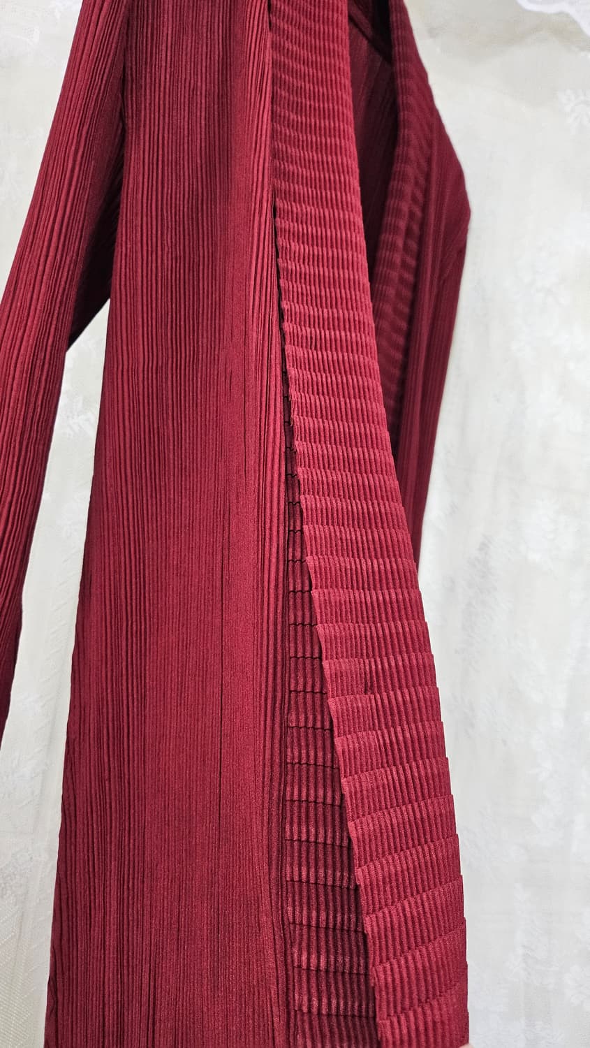 버건디  플리츠 주름 가디건  상품이미지6