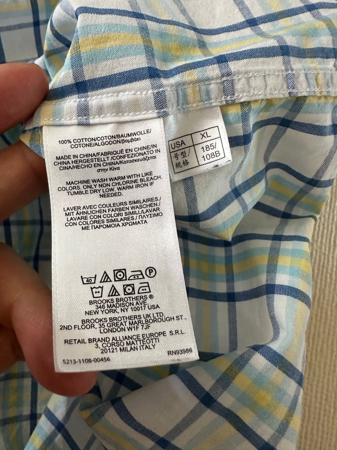 XL) 브룩스브라더스 체크 반팔 셔츠 상품이미지3