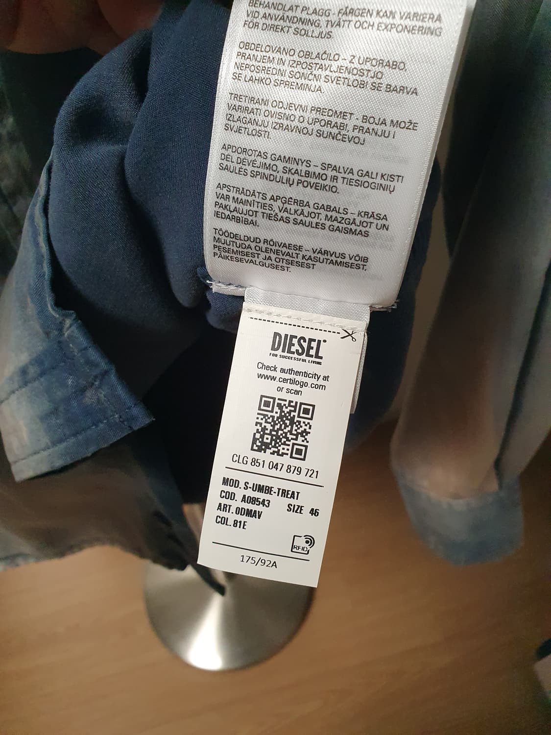 Diesel 블루 셔츠 상품이미지6