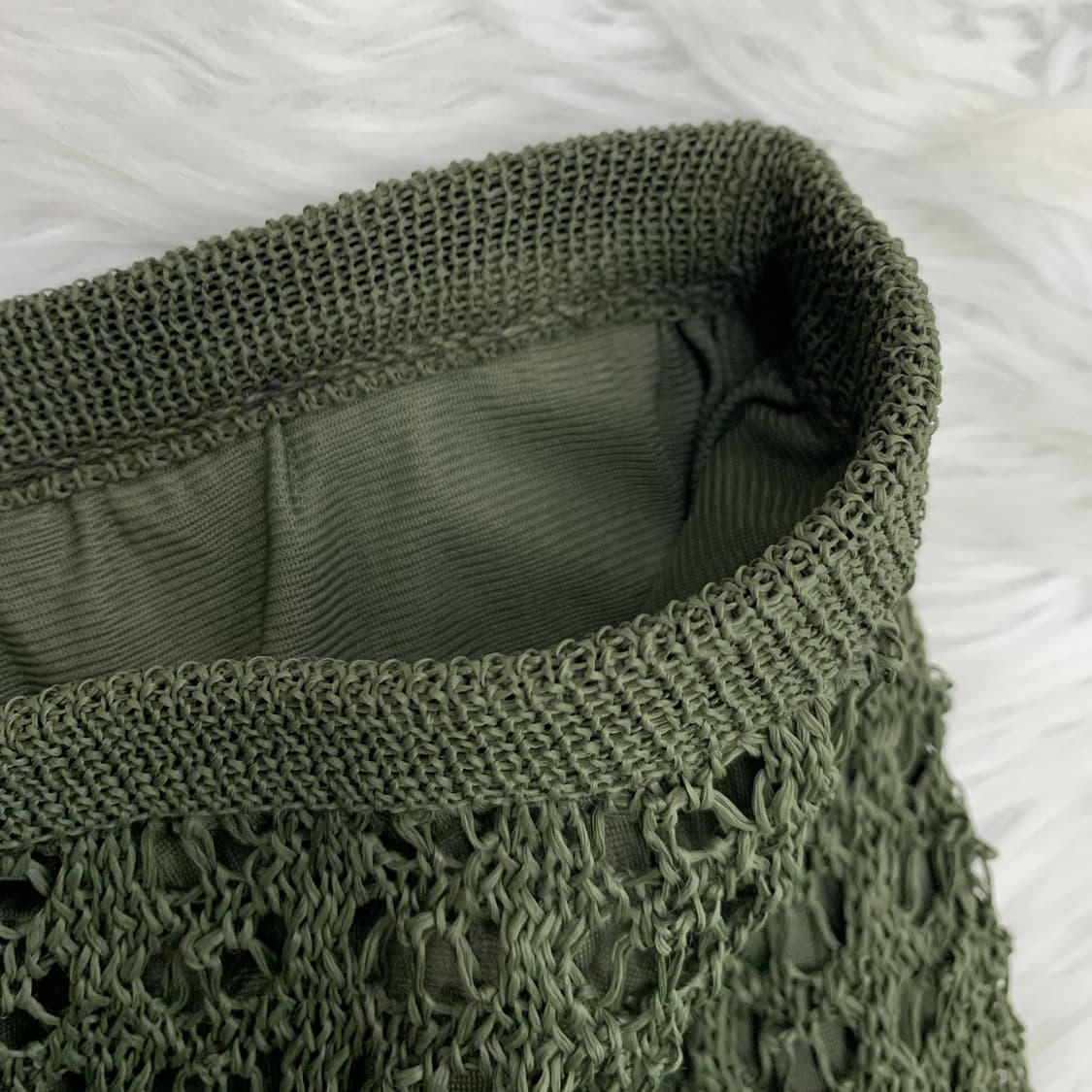 아네스베 AGNES B 카키 크로셰 니트 미디 스커트 1749 상품이미지2