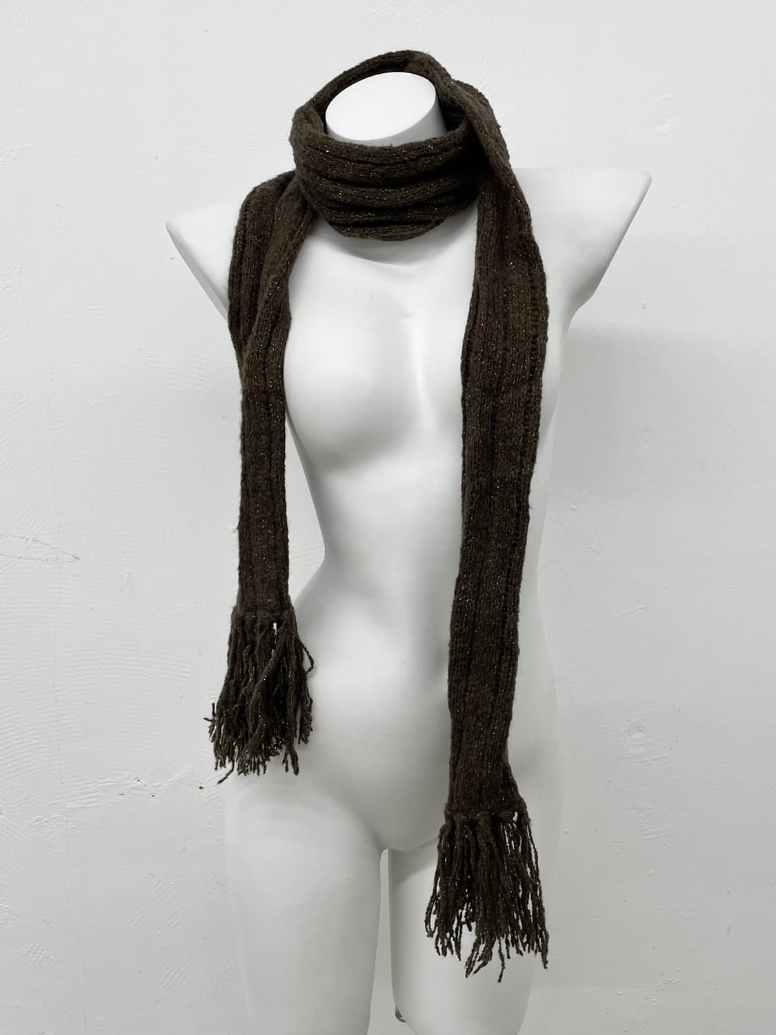 브라운 글리터 골지 머플러  상품이미지7