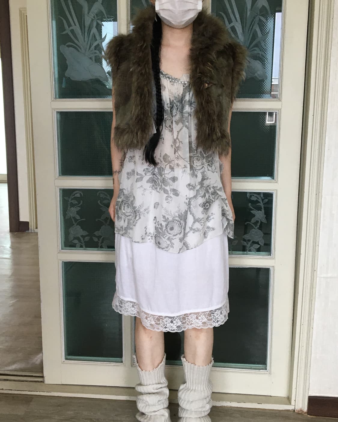 rabbit raccoon Fur mixed vest 상품이미지5