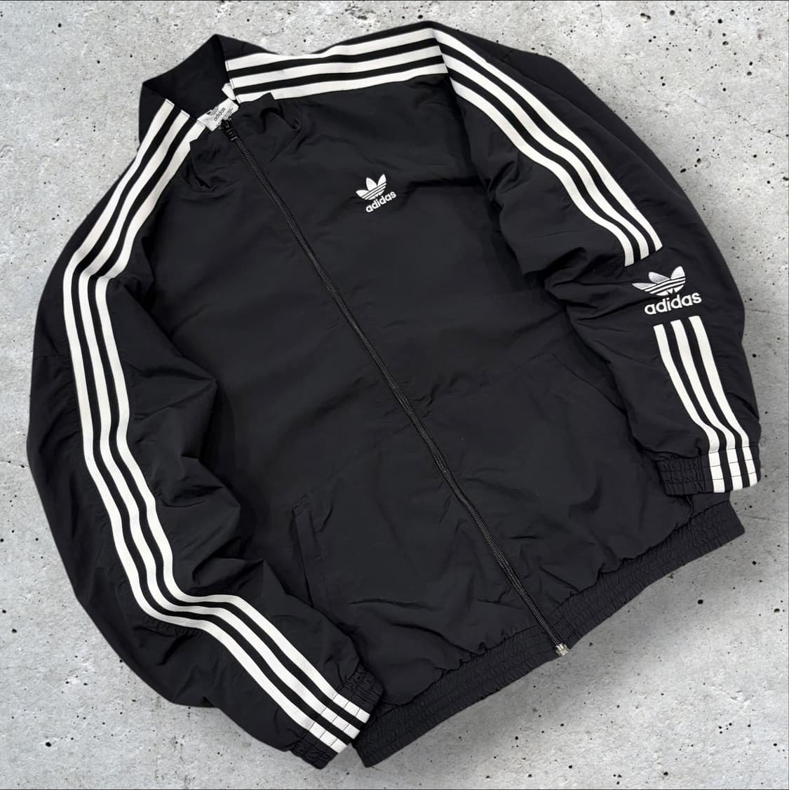 [L] 아디다스 락업 바람막이 삼선 트랙탑 블랙 C296 상품이미지1