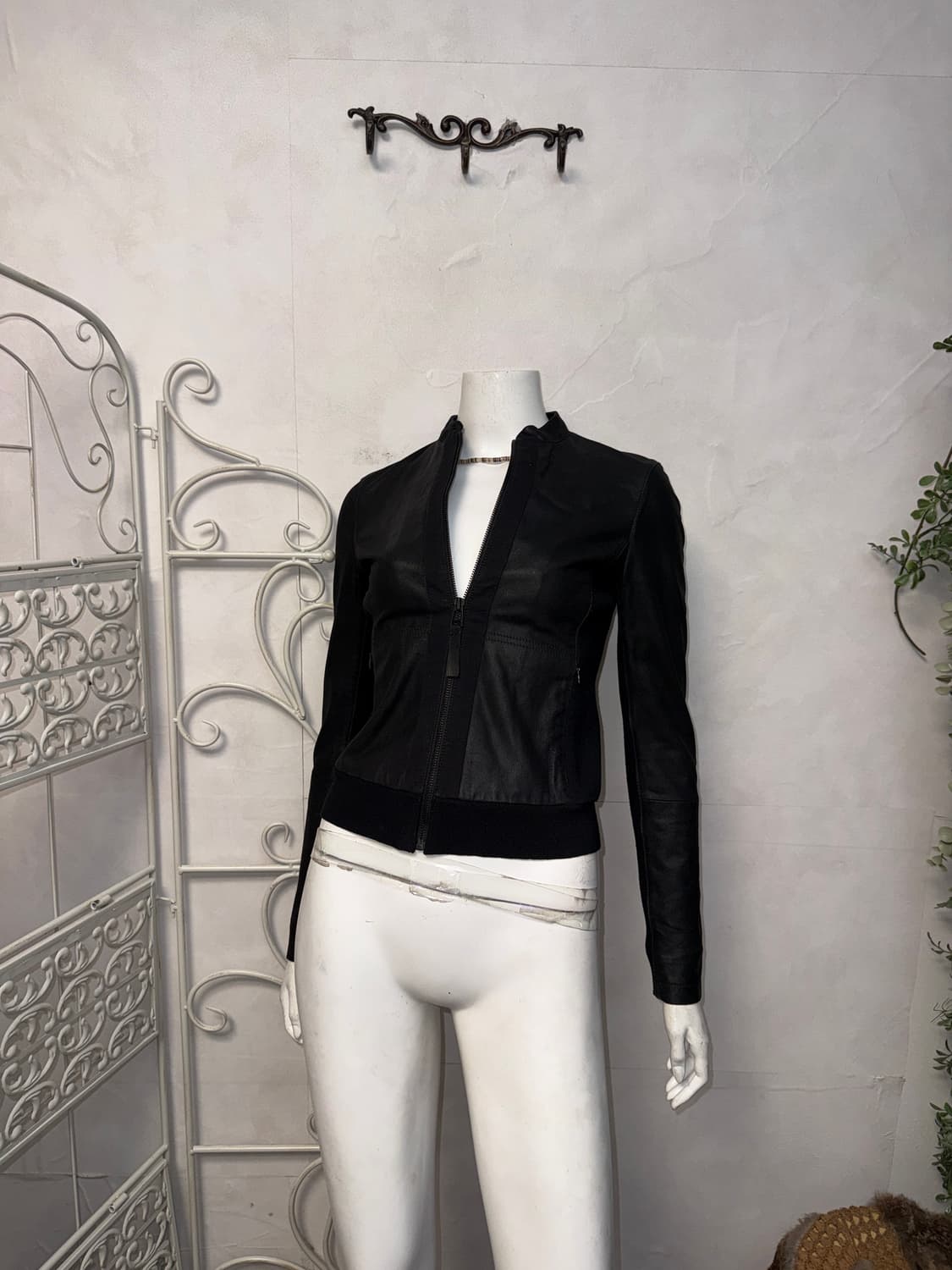 Armani Exchange black goat skin zipup 상품이미지7