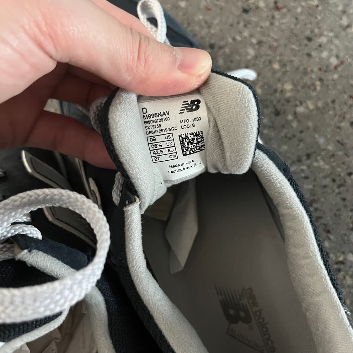 [1회착용]뉴발란스 m996nav kith 270 상품이미지3