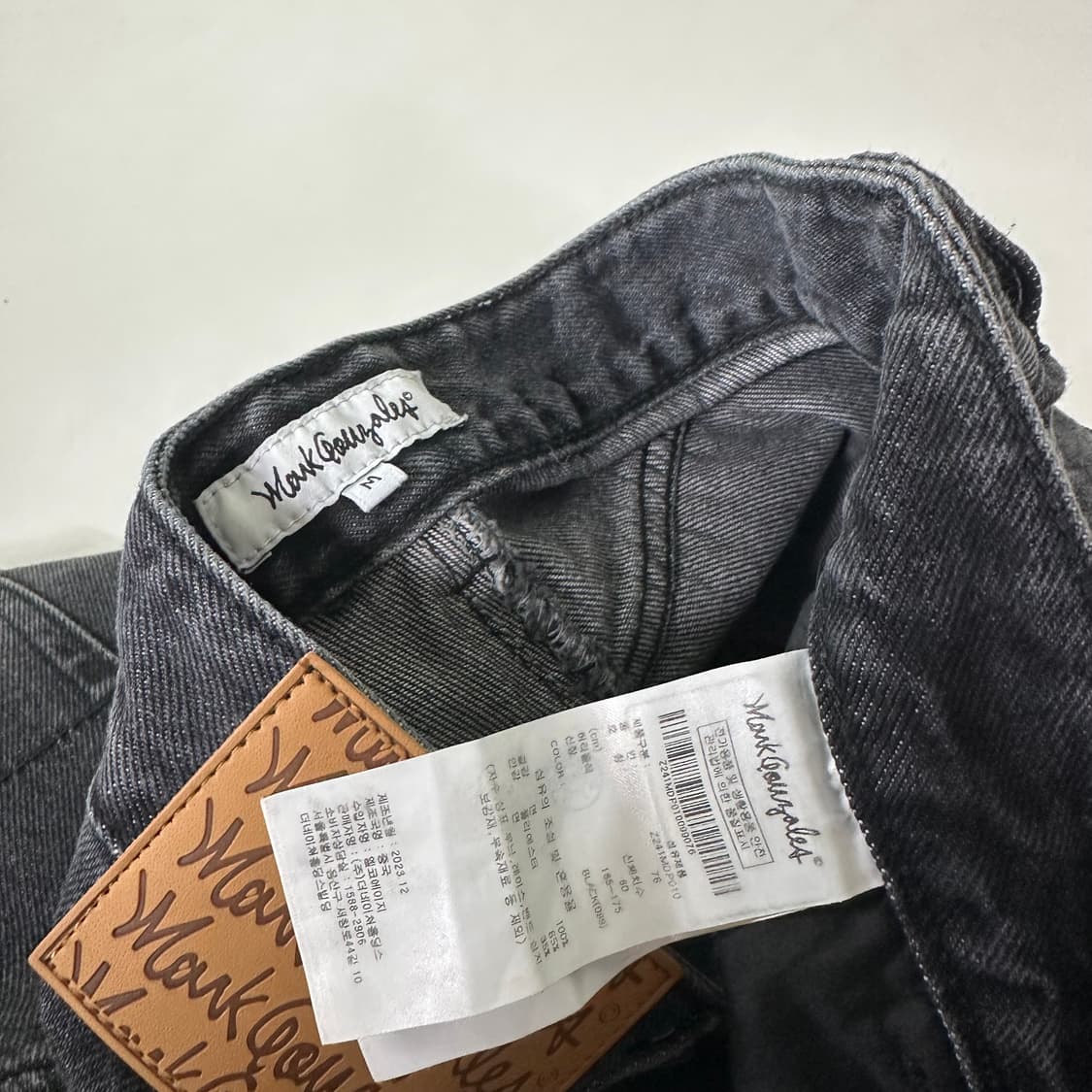 M 마크곤잘레스 세미와이드 일자핏 빈티지블랙워시드 데님팬츠 상품이미지5