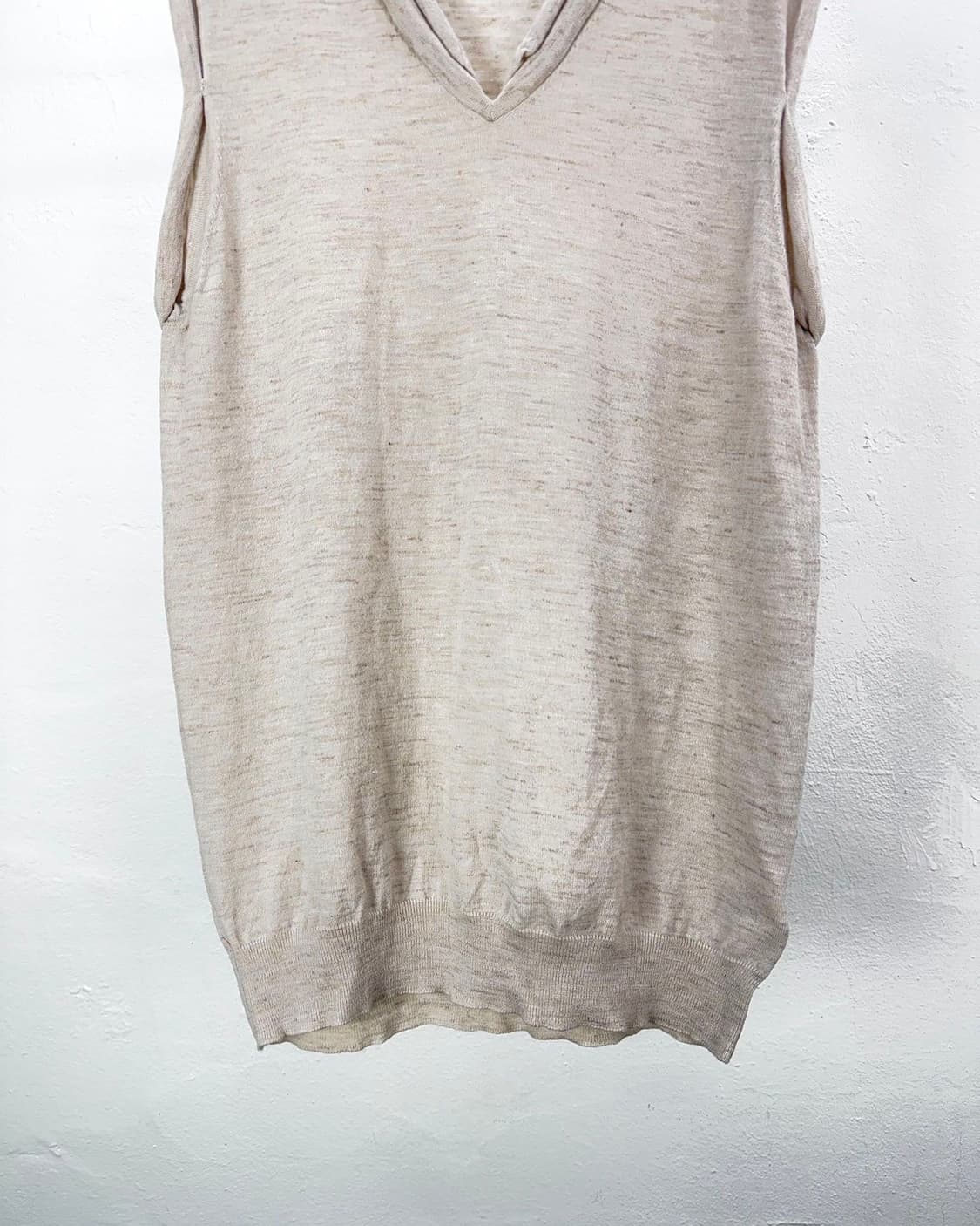 마르지엘라 넘버링 1 베이지 아티저널 레이핑 니트 베스트 상품이미지4