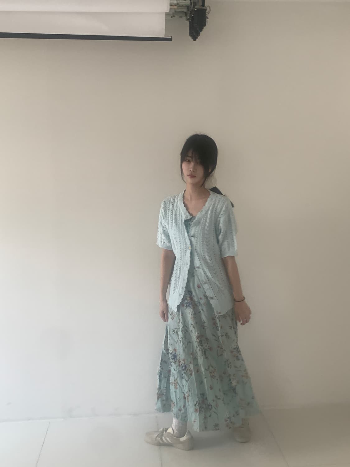 Gold button knit cardigan(mint) 상품이미지4