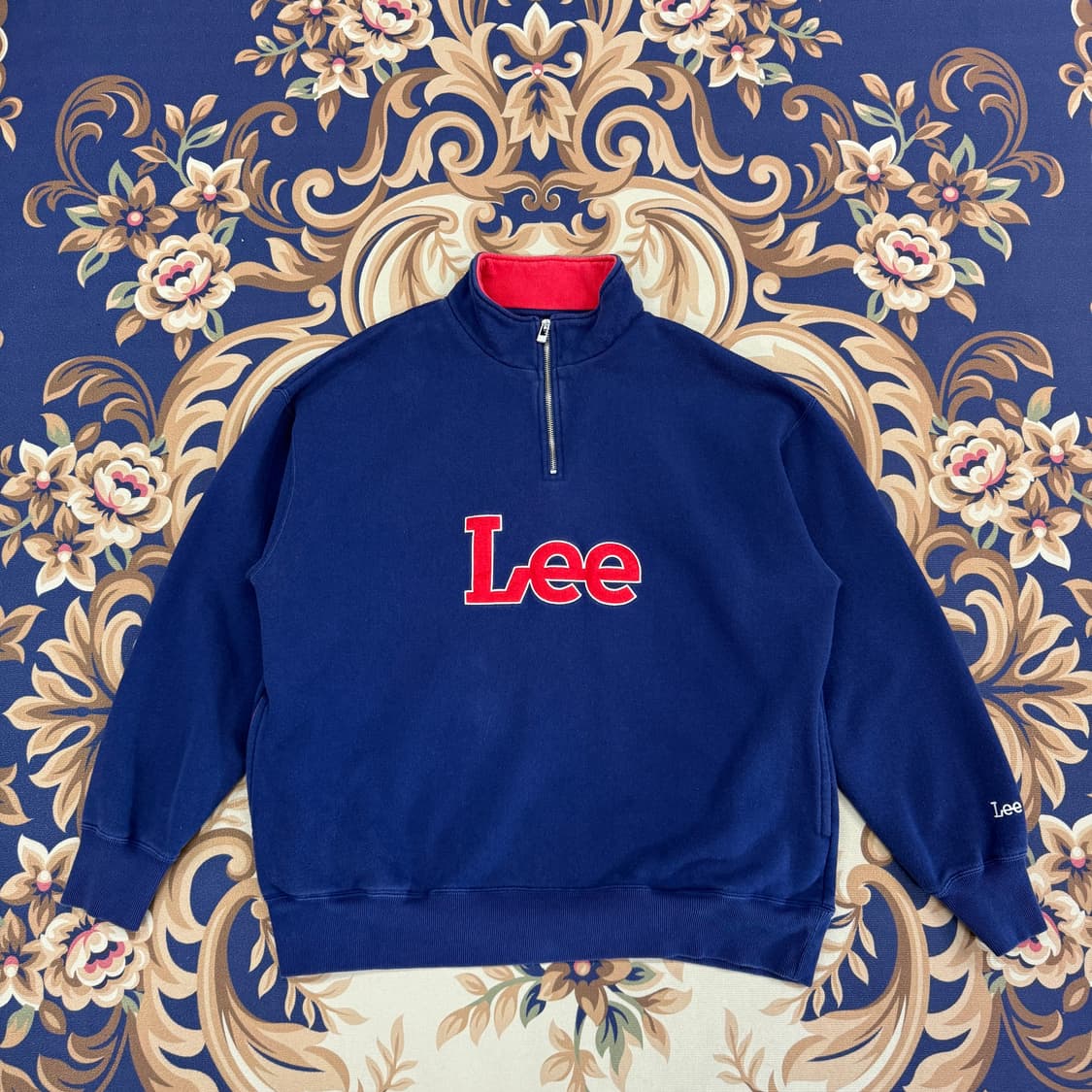 (L)JPN 리 LEE 하프집업 맨투맨(네이비,남빨) 상품이미지1