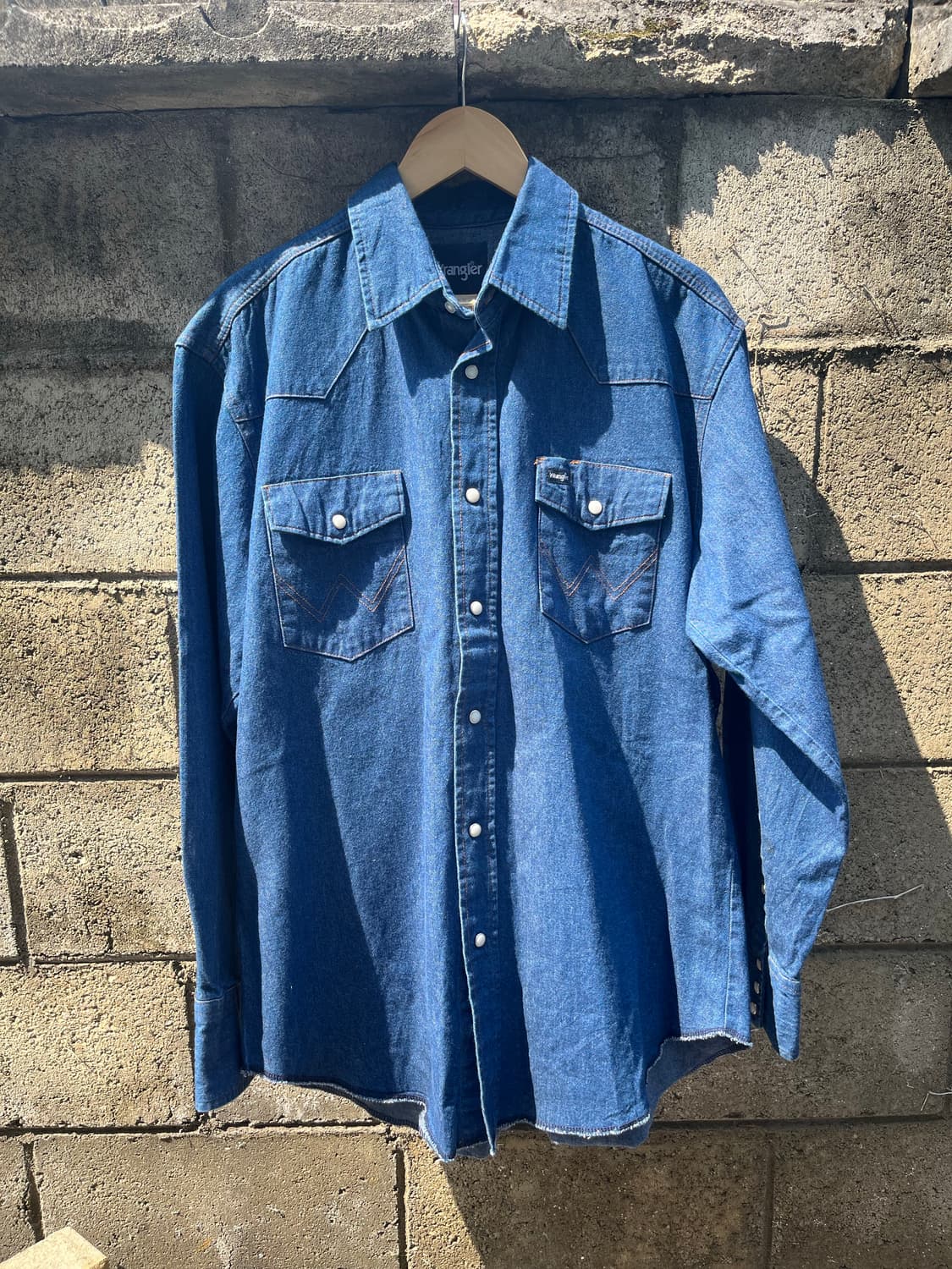 빈티지 Wrangler 데님 웨스턴 셔츠 L 상품이미지1