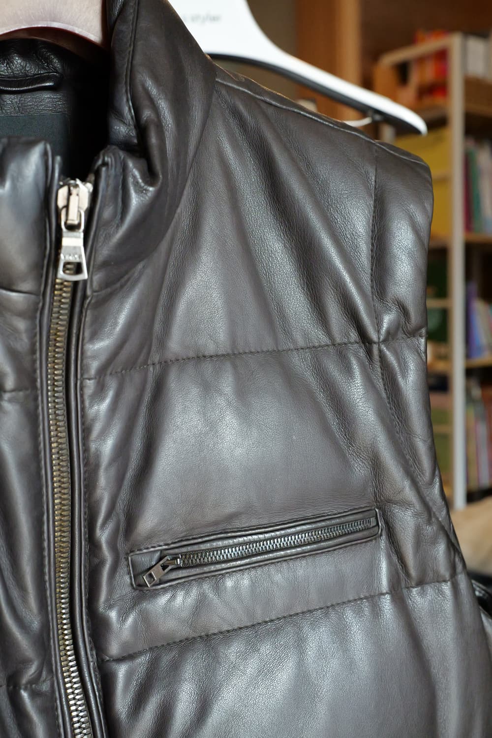 VINCE 빈스 가죽 패딩 조끼 딥브라운 M 상품이미지2