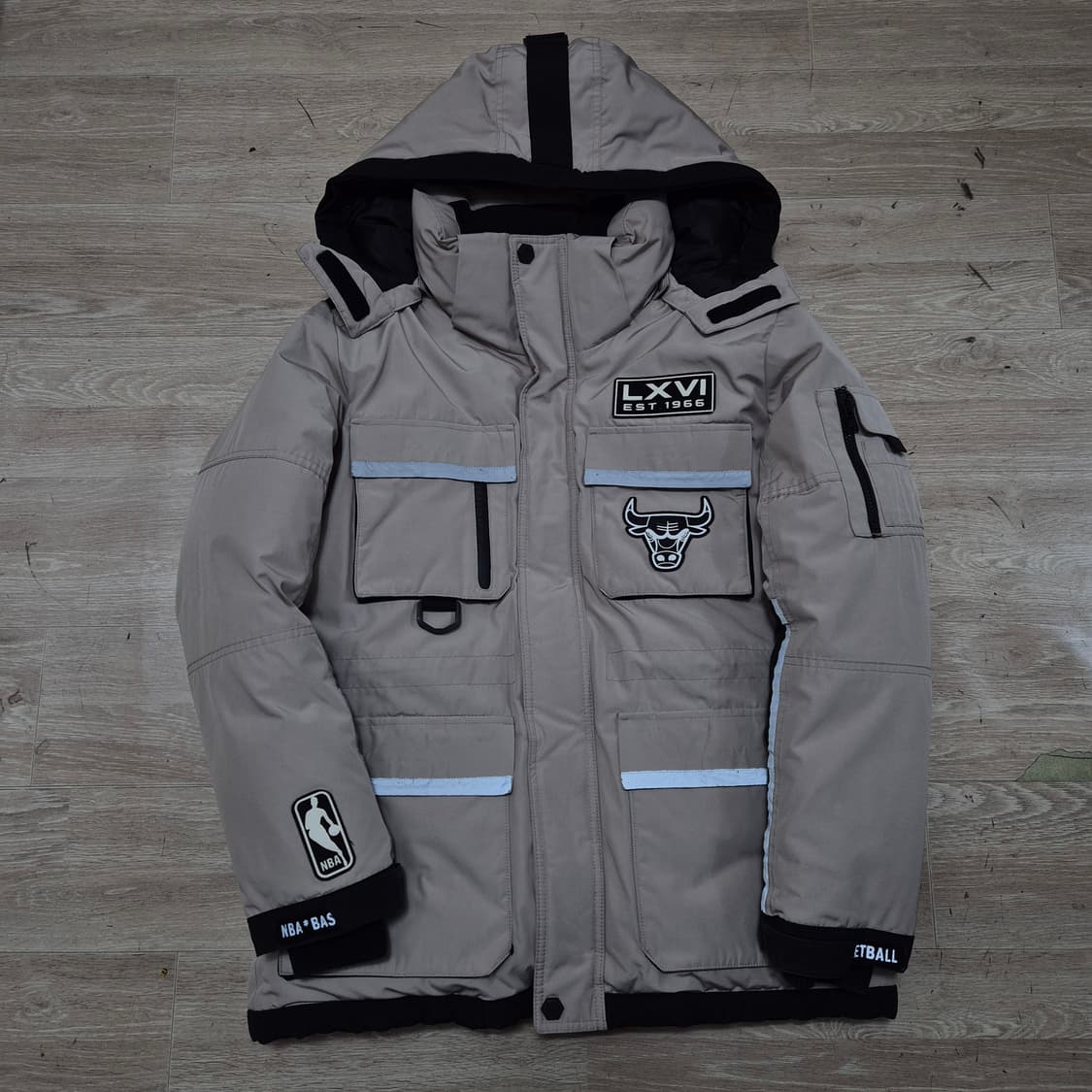 NBA 시카고 불스 사이드포켓 구스다운 후드 패딩 점퍼 L(100) 상품이미지1