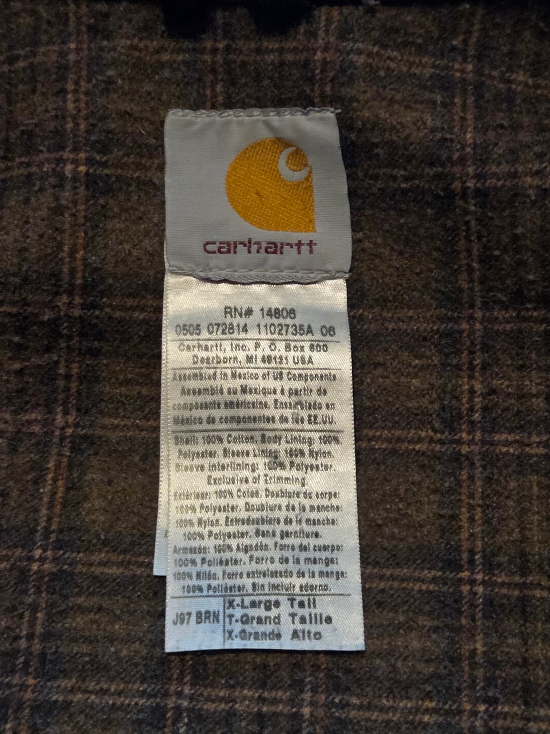 XL 칼하트 디트로이트 자켓 J97 BRN 브라운 상품이미지4