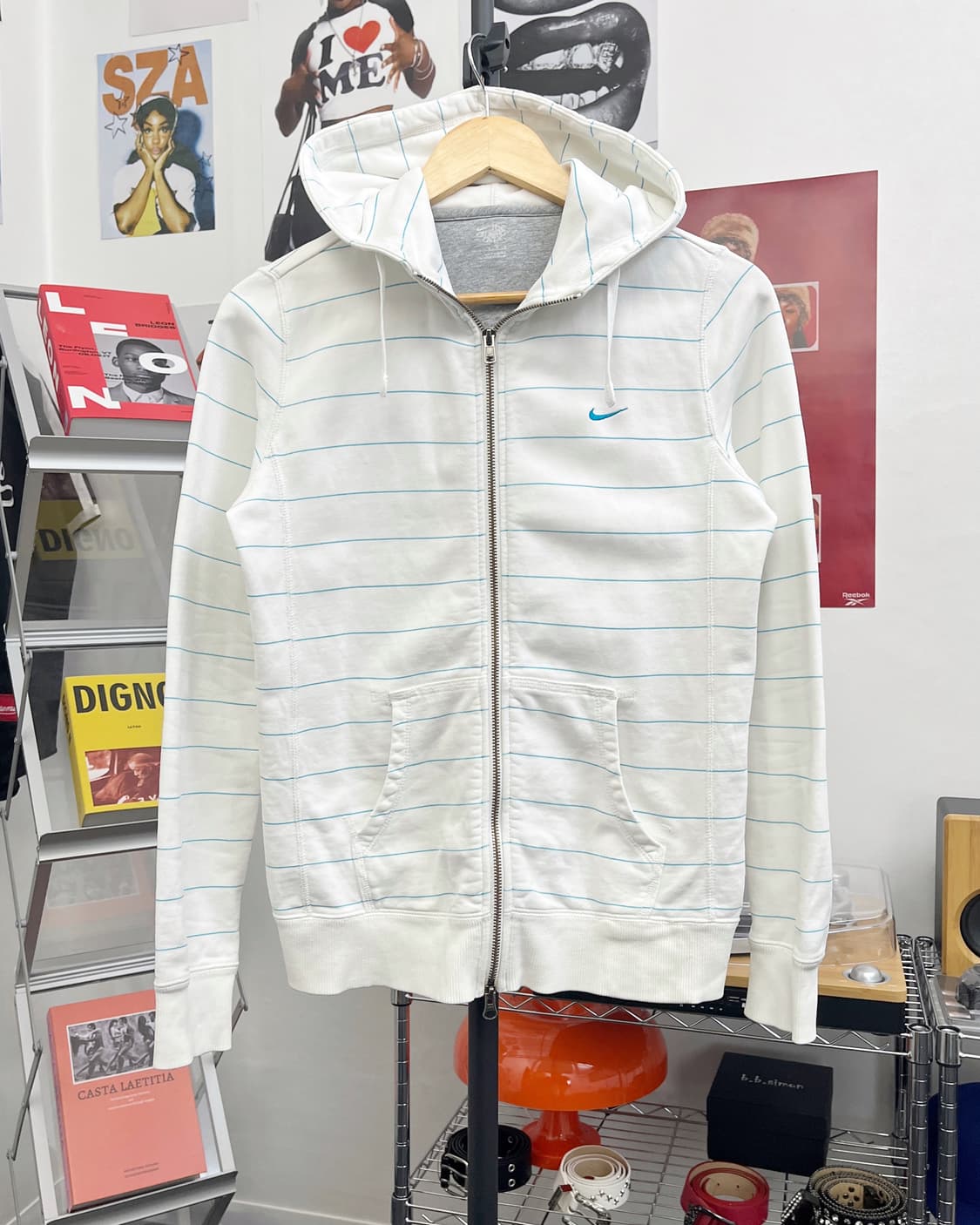 나이키 00s 스트라이프 화이트 후드집업 상품이미지5