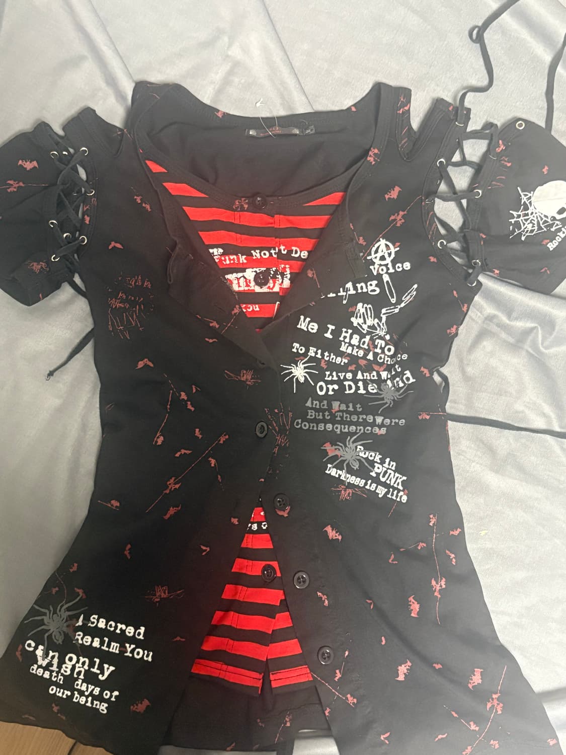 펑크 레이어드 아일렛 티셔츠  상품이미지1