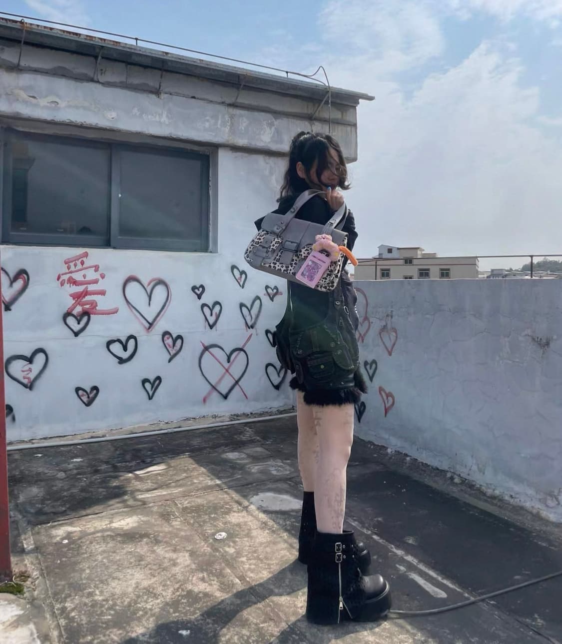 갸루 Y2K 빈티지 레오파드 토트백 숄더백 상품이미지3