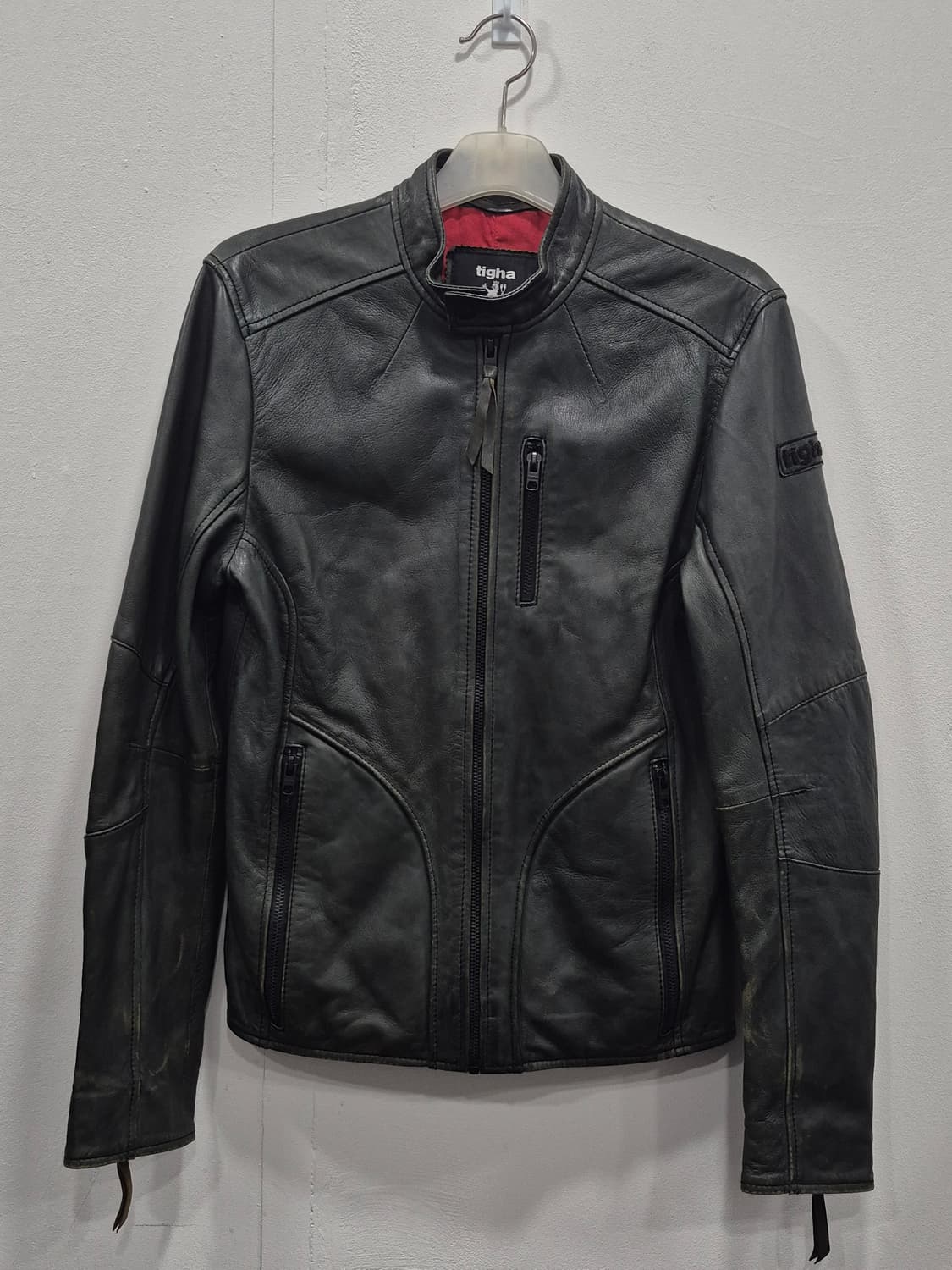 tigha 티하 양가죽 라이더 자켓 청록색 남성 95~슬림100사이즈 상품이미지1