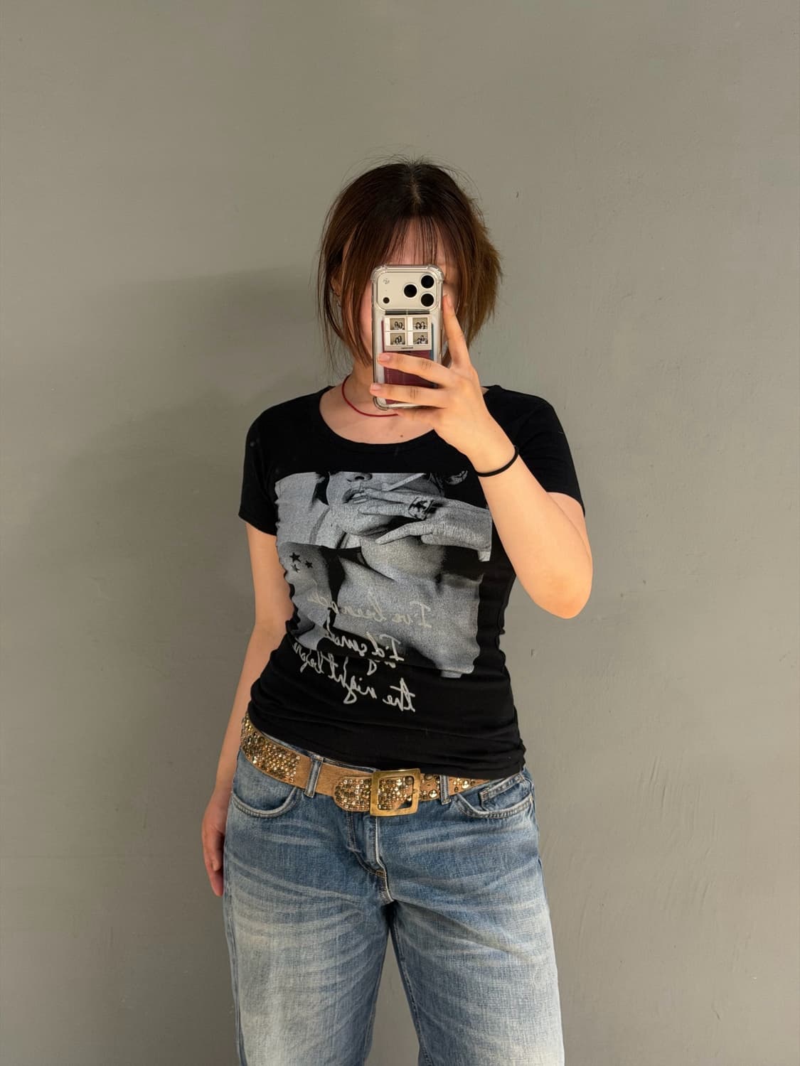smoking girl printing tee  상품이미지2