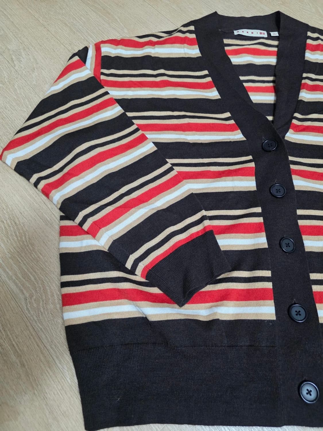 유니클로 X 마르니 오버사이즈 스트라이프 브이넥 가디건 L 상품이미지4