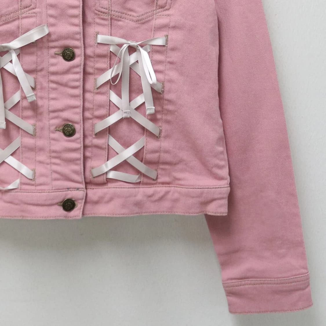 액시즈팜 딸기우유 리본코어 레이스 코튼 자켓 64635 상품이미지4