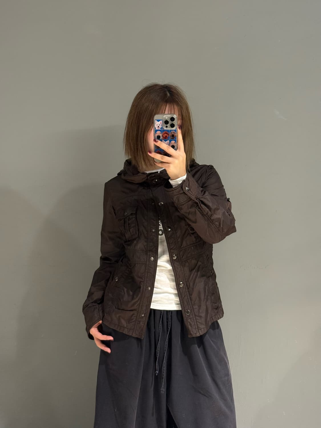 high-neck pocket detail nylon hood jk 상품이미지2