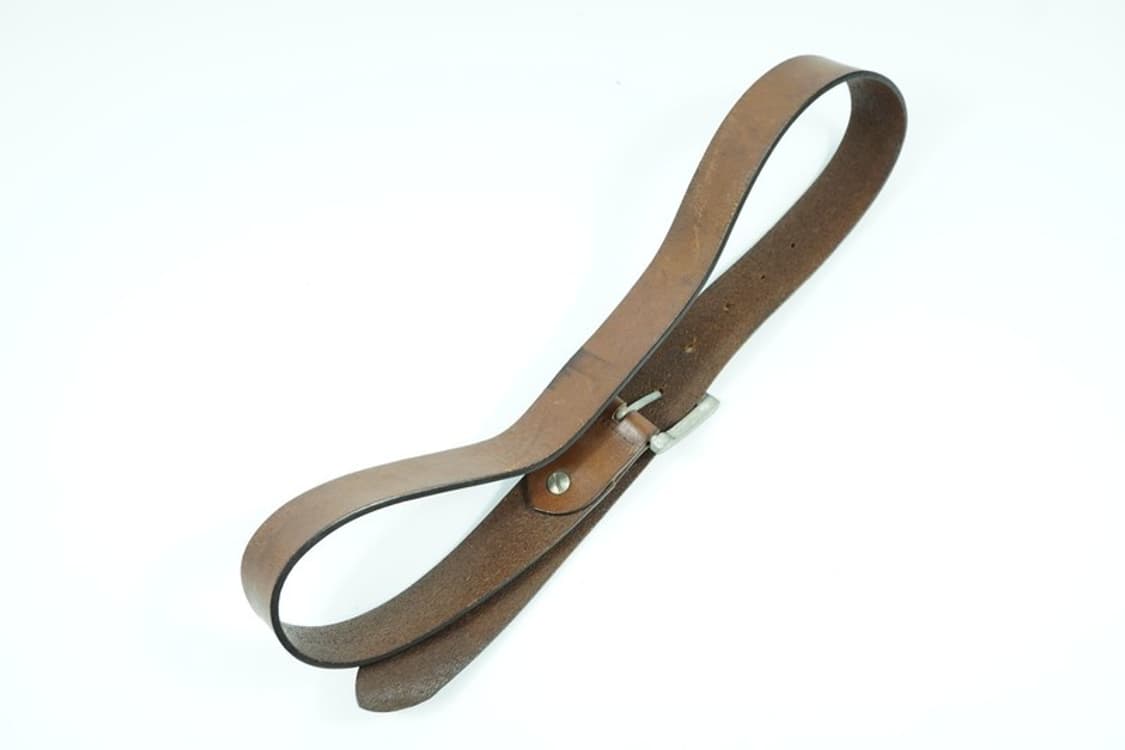 아메카지 무드 빈티지 통가죽 브라운 벨트 상품이미지2