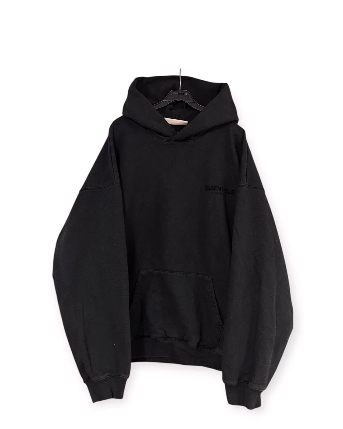 피오갓 에센셜 백로고 블랙 후드티 상품이미지3