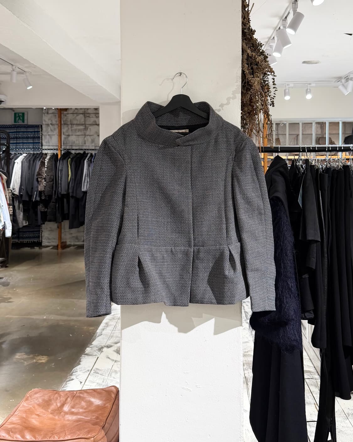 마르니 그레이 버진울 스트럭처 하이넥 테일러드 자켓 상품이미지1