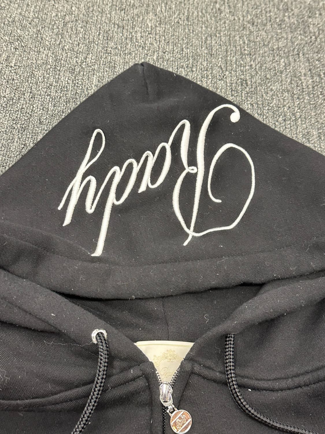 S)Rady vintage 블랙 플리스 후드집업 상품이미지3